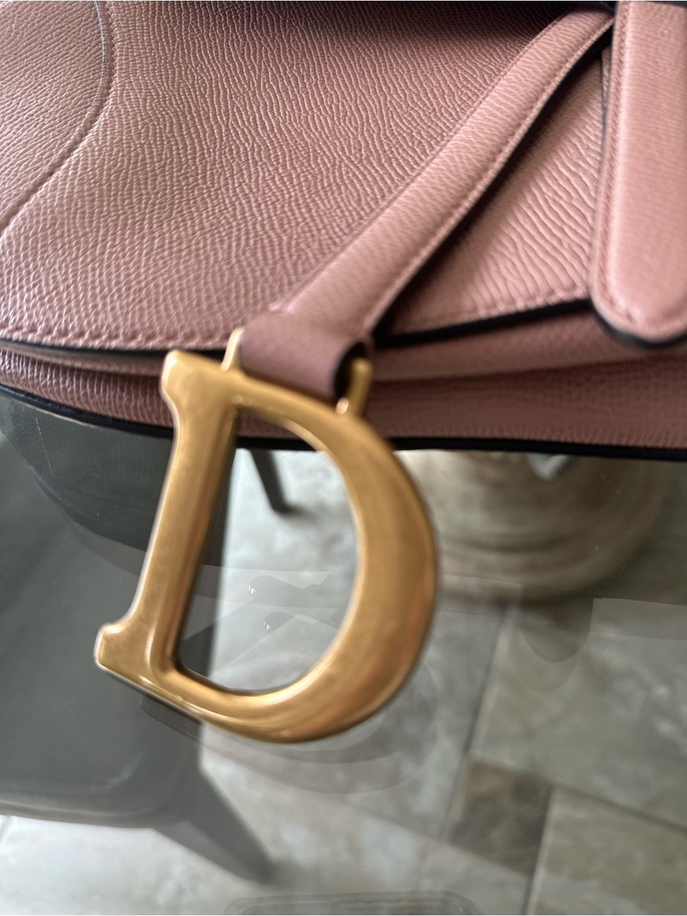 Authentic Christian Dior Taupe Saddle Shoulder Bag Gold Hardware Crossbody Strap - Picture 11 of 16